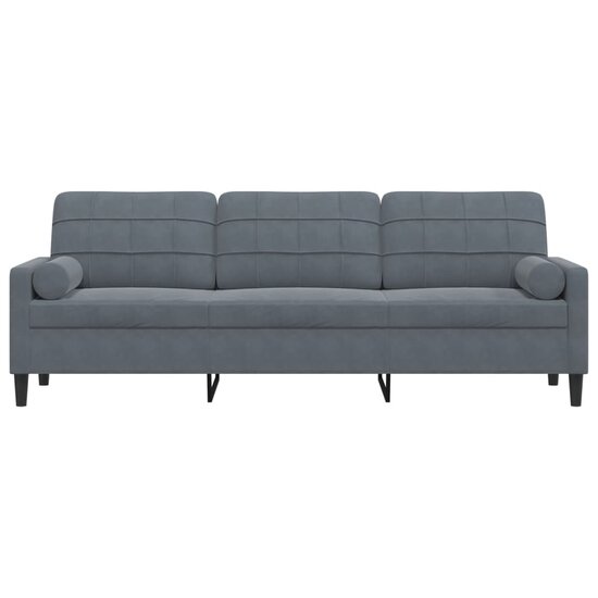 3-Zitsbank Met Sierkussens Fluweel 210 cm Donkergrijs