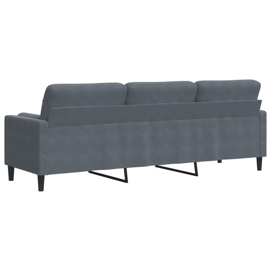 3-Zitsbank Met Sierkussens Fluweel 210 cm Donkergrijs