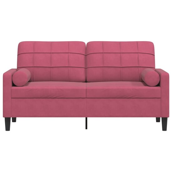 Tweezitsbank Met Sierkussens Fluweel 140 cm Wijnrood
