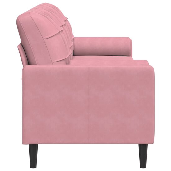3-Zitsbank Met Sierkussens Fluweel 210 cm Roze