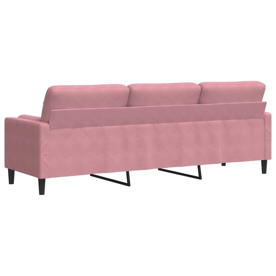 3-Zitsbank Met Sierkussens Fluweel 210 cm Roze