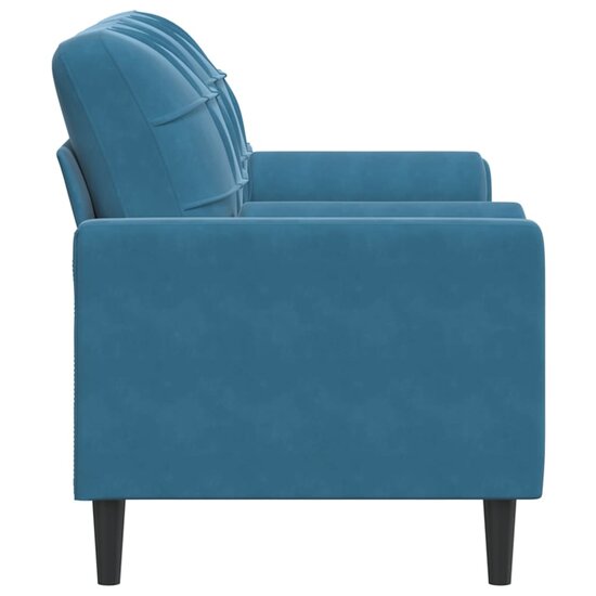 Tweezitsbank Met Sierkussens Fluweel 140 cm Blauw