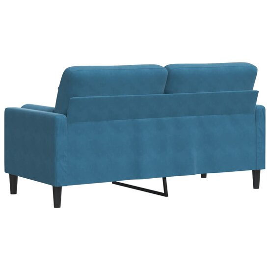 Tweezitsbank Met Sierkussens Fluweel 140 cm Blauw
