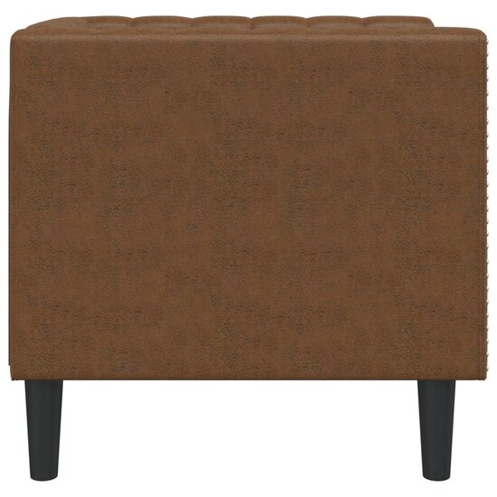 Fauteuil Chesterfield-Stijl Kunstsu&egrave;de Bruin
