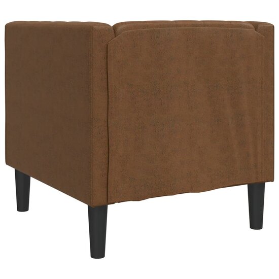 Fauteuil Chesterfield-Stijl Kunstsu&egrave;de Bruin