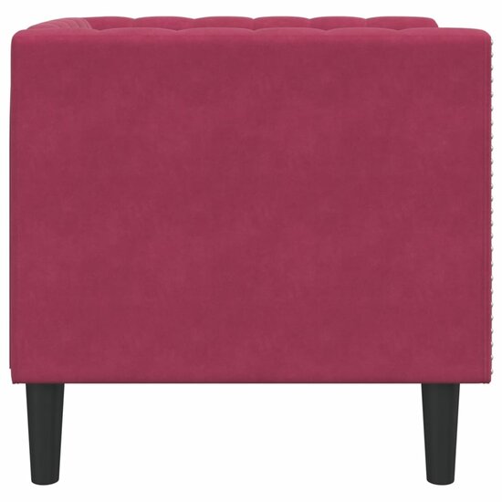Fauteuil Chesterfield-Stijl Fluweel Wijnrood