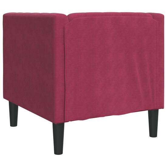 Fauteuil Chesterfield-Stijl Fluweel Wijnrood