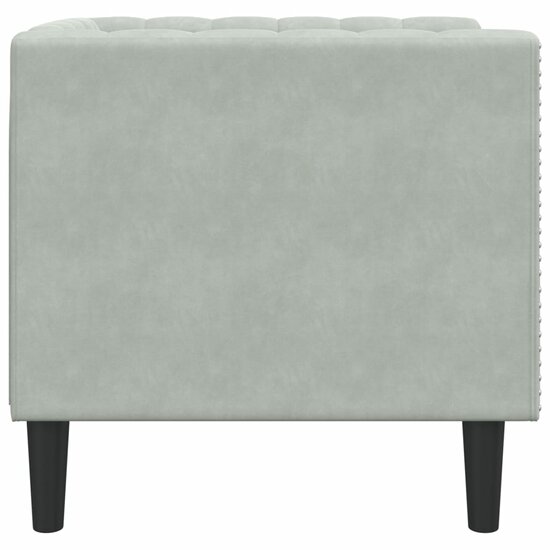 Fauteuil Chesterfield-Stijl Fluweel Lichtgrijs