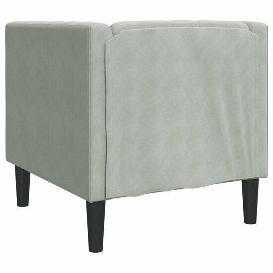 Fauteuil Chesterfield-Stijl Fluweel Lichtgrijs