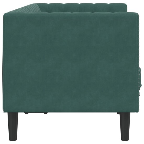 Chesterfield-Stijl En Bolsters Fluweel Donkergroen Tweezitsbank
