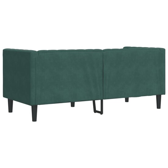 Chesterfield-Stijl En Bolsters Fluweel Donkergroen Tweezitsbank
