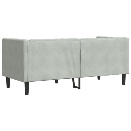 Tweezitsbank Chesterfield-stijl en bolsters fluweel lichtgrijs