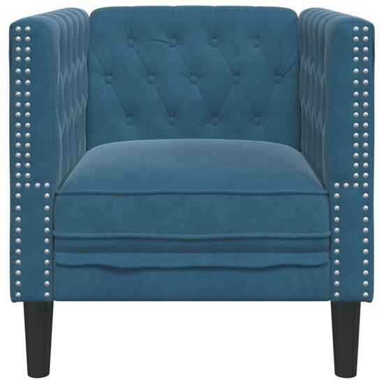 Fauteuil Chesterfield-stijl fluweel blauw