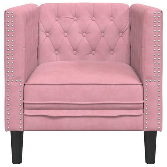 Fauteuil Chesterfield-stijl fluweel roze