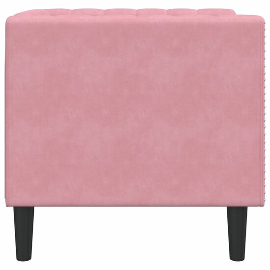 Fauteuil Chesterfield-stijl fluweel roze