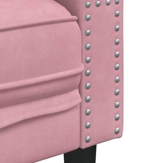 Fauteuil Chesterfield-stijl fluweel roze