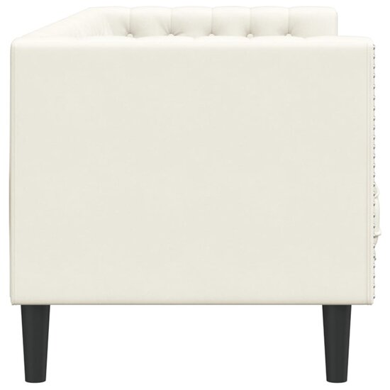 Chesterfield-Stijl Met Bolsters Fluweel Kleur Cr&egrave;me Driezitsbank