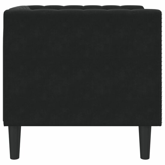 Fauteuil Chesterfield-Stijl Fluweel Zwart