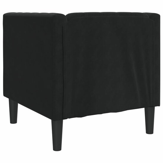 Fauteuil Chesterfield-Stijl Fluweel Zwart