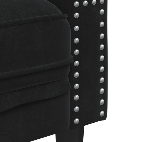 Fauteuil Chesterfield-Stijl Fluweel Zwart