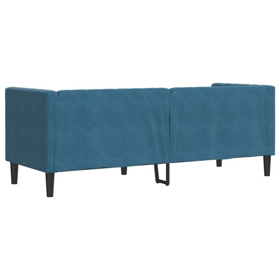 Chesterfield-Stijl Met Bolsters Fluweel Blauw Driezitsbank