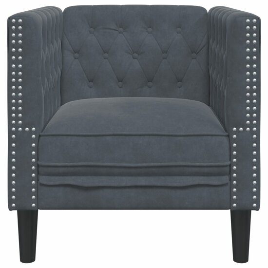 Fauteuil Chesterfield-stijl fluweel donkergrijs