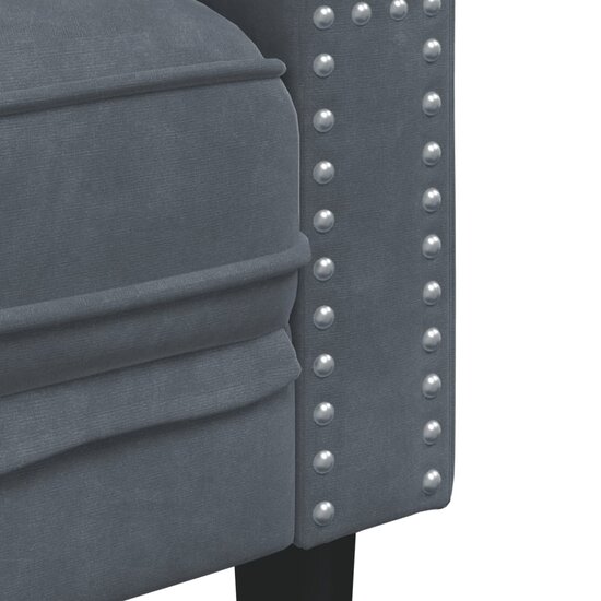 Fauteuil Chesterfield-stijl fluweel donkergrijs