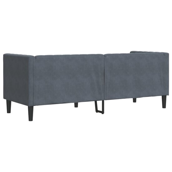 Chesterfield-Stijl En Bolsters Fluweel Donkergrijs Driezitsbank
