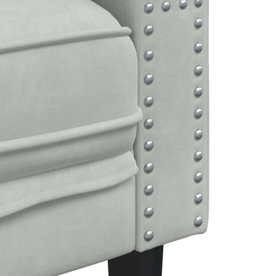 3-Delige Loungeset Chesterfield Met Bolsters Fluweel Lichtgrijs