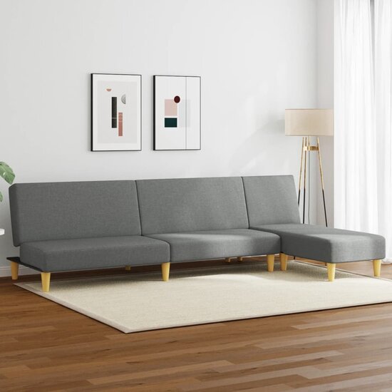 2-Delige Loungeset Stof Donkergrijs