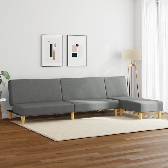 2-Delige Loungeset Stof Donkergrijs