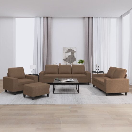 4-Delige Loungeset Stof Bruin