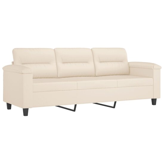 3-Delige Loungeset Met Kussens Microvezelstof Beige