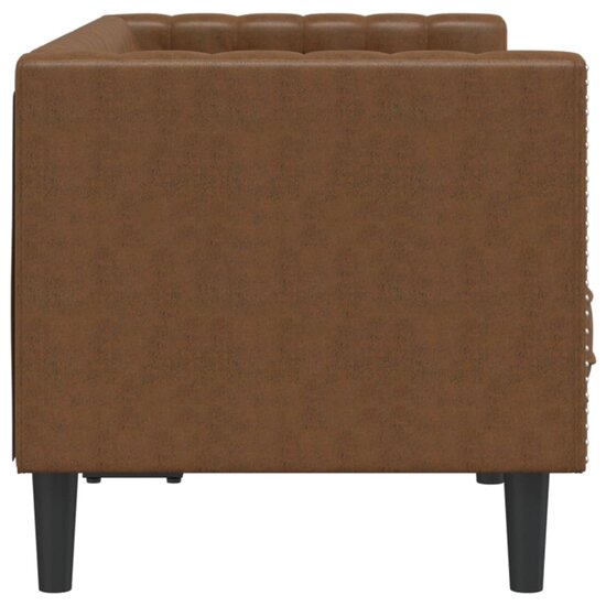 Chesterfield-Stijl Kunstsu&egrave;de Bruin Tweezitsbank