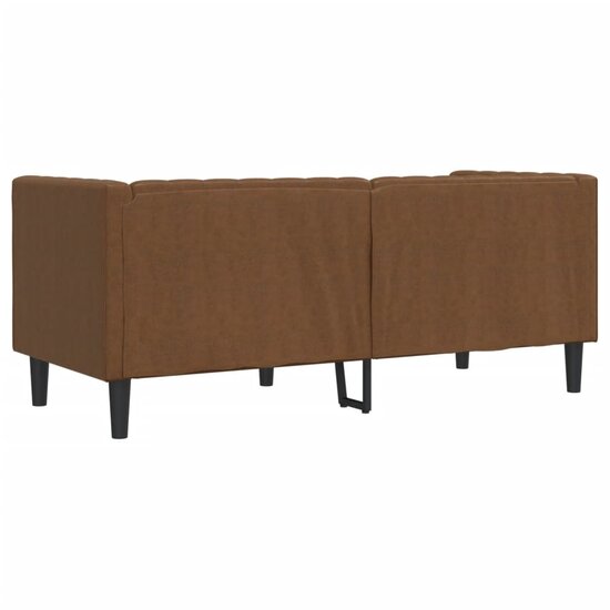 Chesterfield-Stijl Kunstsu&egrave;de Bruin Tweezitsbank