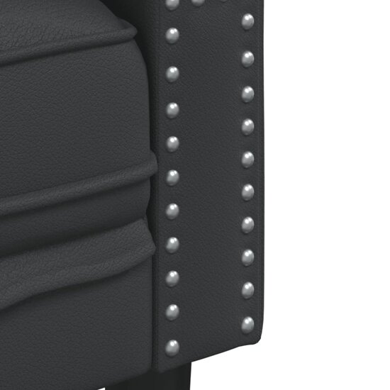 Chesterfield-Stijl Kunstleer Zwart Tweezitsbank