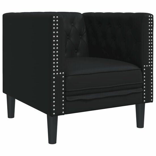Fauteuil Chesterfield-Stijl Kunstleer Zwart