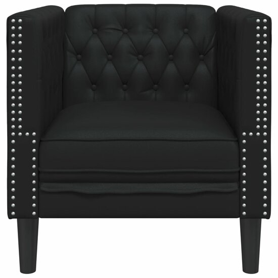 Fauteuil Chesterfield-Stijl Kunstleer Zwart