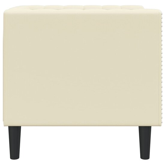 Fauteuil Chesterfield-Stijl Kunstleer Kleurig Cr&egrave;me