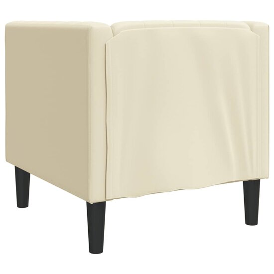 Fauteuil Chesterfield-Stijl Kunstleer Kleurig Cr&egrave;me