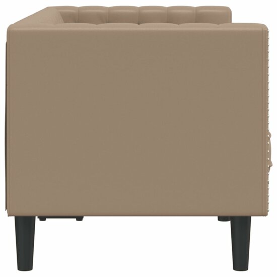 Chesterfield-Stijl Kunstleer Kleurig Cappuccino Tweezitsbank