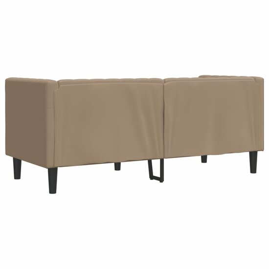 Chesterfield-Stijl Kunstleer Kleurig Cappuccino Tweezitsbank