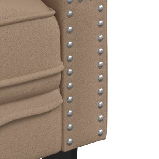 Chesterfield-Stijl Kunstleer Kleurig Cappuccino Tweezitsbank