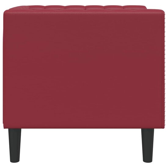 Fauteuil Chesterfield-Stijl Kunstleer Rood wijn