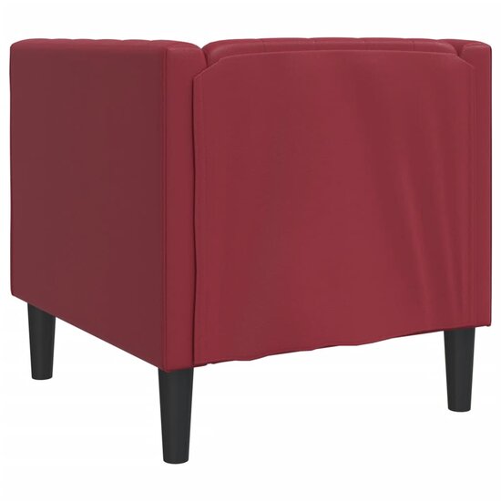 Fauteuil Chesterfield-Stijl Kunstleer Rood wijn