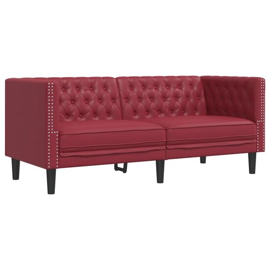Chesterfield-Stijl Kunstleer Rood wijn Tweezitsbank