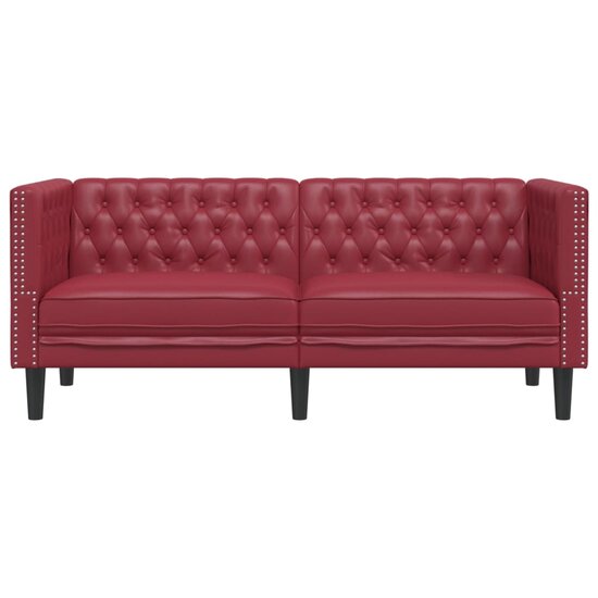 Chesterfield-Stijl Kunstleer Rood wijn Tweezitsbank