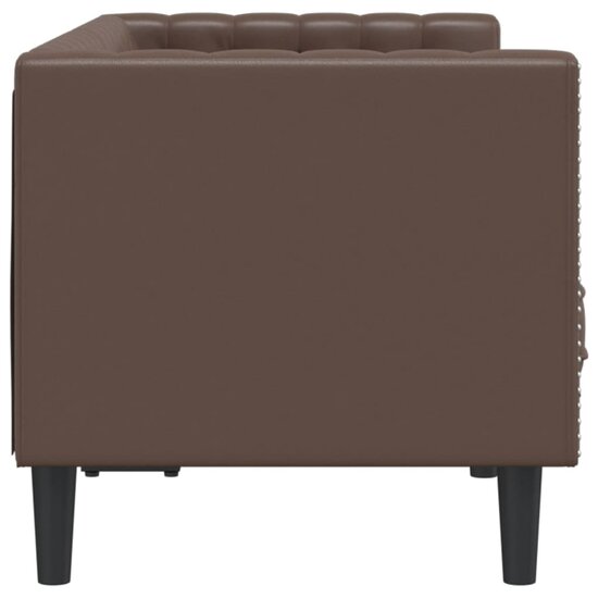 Chesterfield-Stijl Kunstleer Bruin Tweezitsbank
