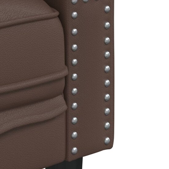 Chesterfield-Stijl Kunstleer Bruin Tweezitsbank