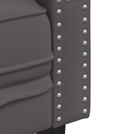 Tweezitsbank Chesterfield-stijl kunstleer grijs